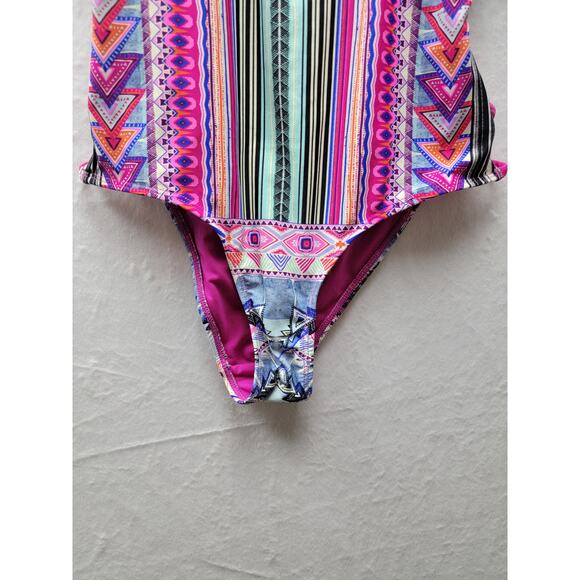 Tinibikini Pink Multi Color One Piece Swimwear Size Medium NWOT - Picture 6 of 15